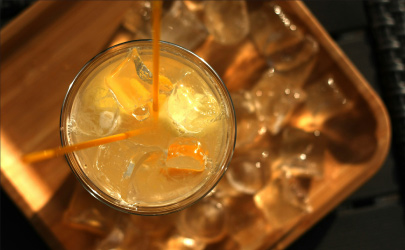 Biodegradable drinking straws with green leaves