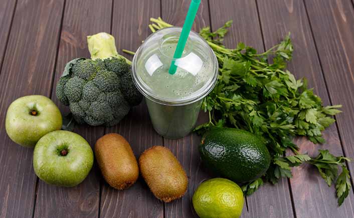 Biodegradable drinking straws with green leaves